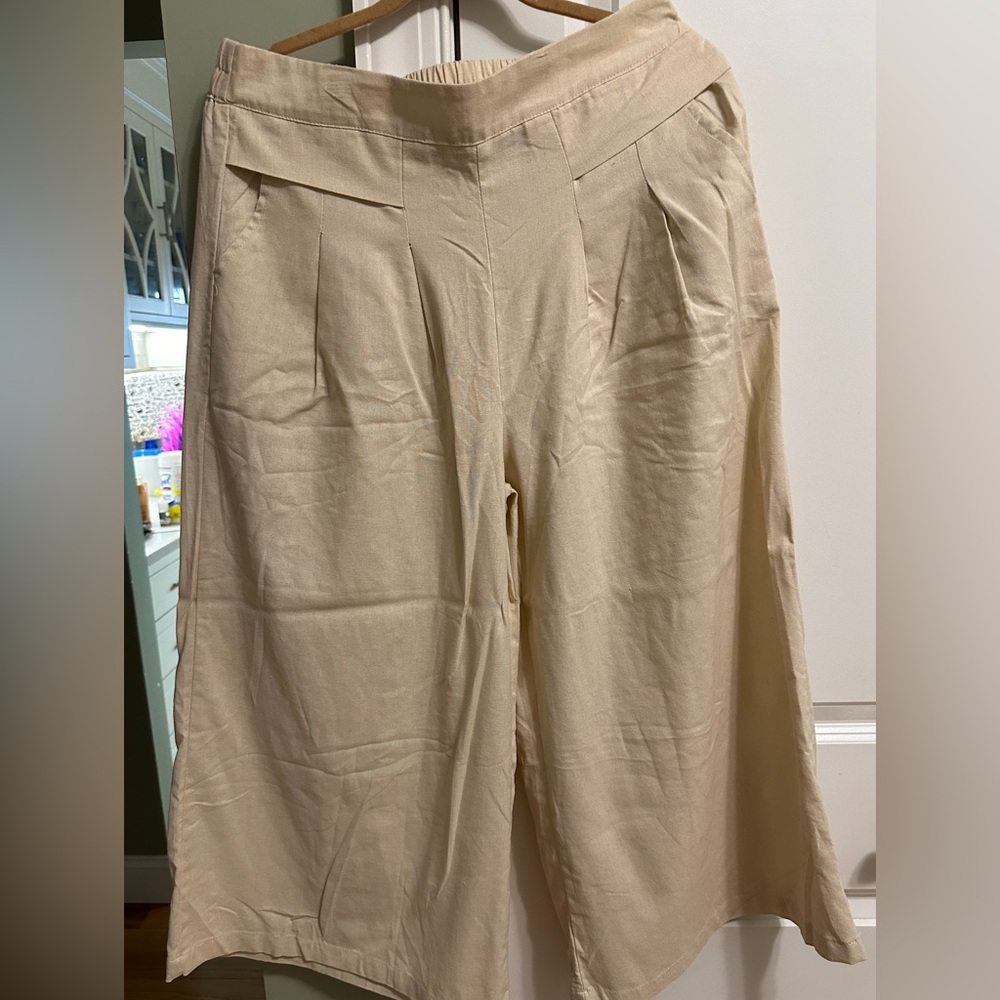 Wide Leg Cream Pants